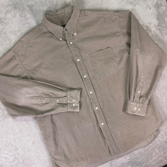 Banana Republic Other - Banana Republic Men's Corduroy Button Down Shirt Size XL Gray Long Sleeve